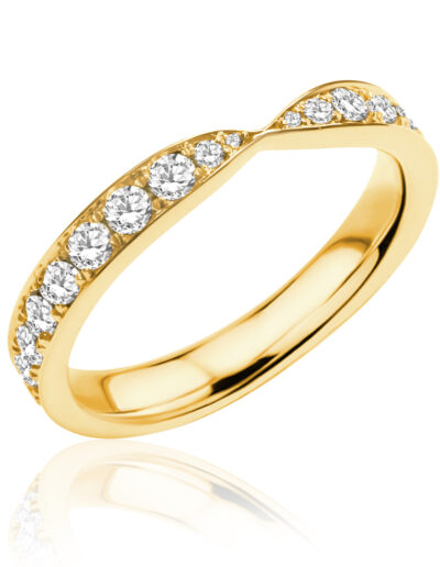 Style #1002 Diamond Wedding Band in 18kt Yellow Gold