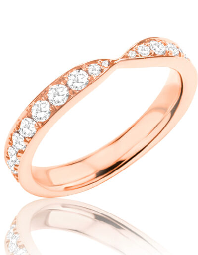 Style #1002 Diamond Wedding Band in 18kt Rose Gold